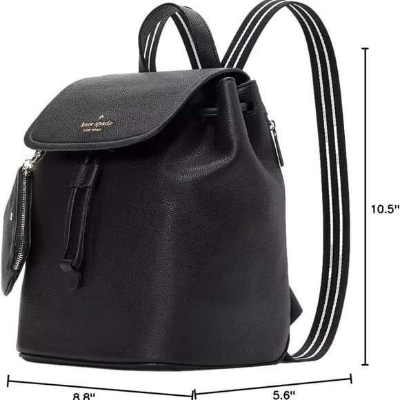kate spade new york Women\'s Rosie Pebbled Leather Medium Flap Backpack, Black